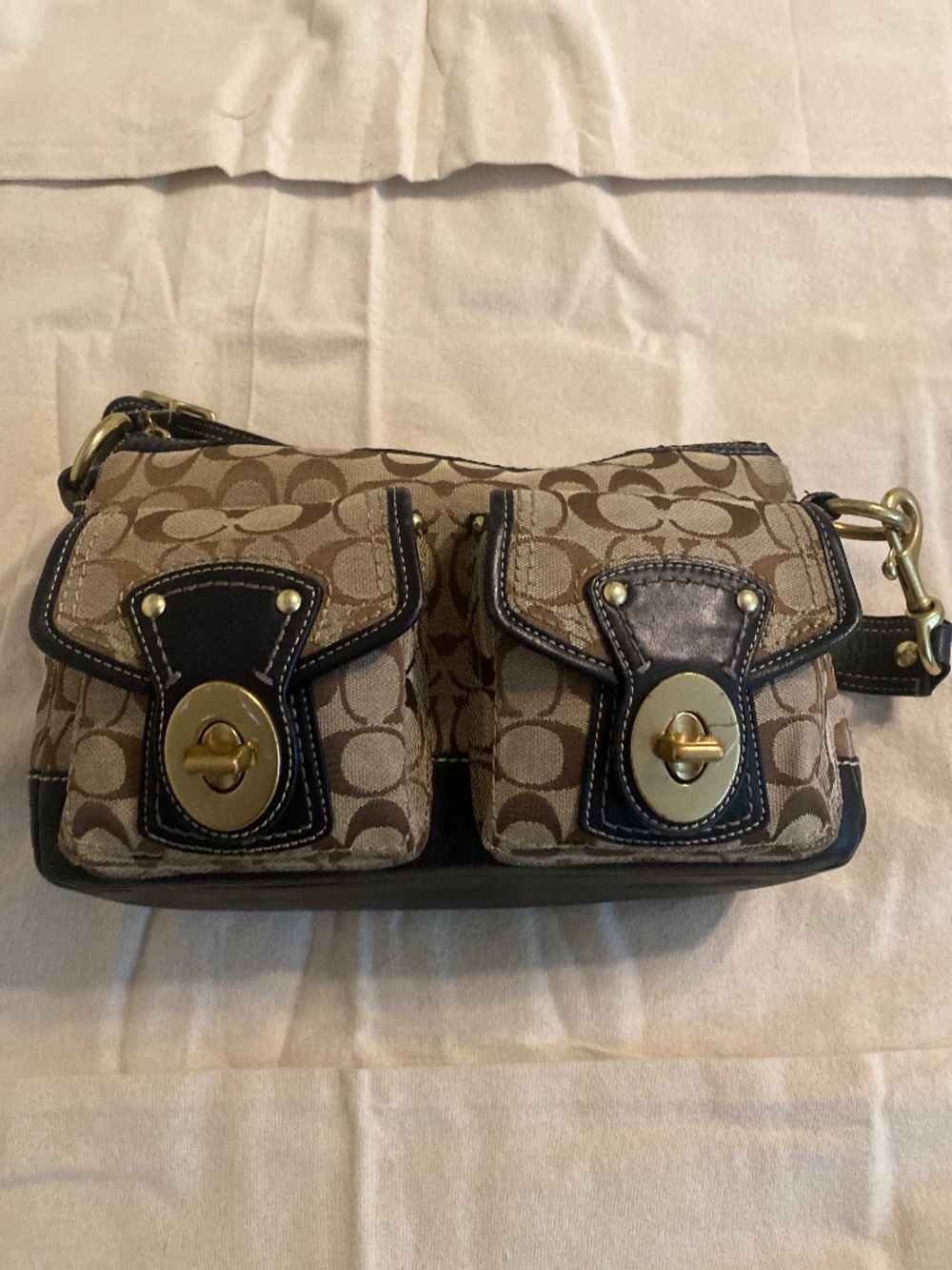 Coach Legacy Signature Turn Lock Shoulder Bag H0826-F12869